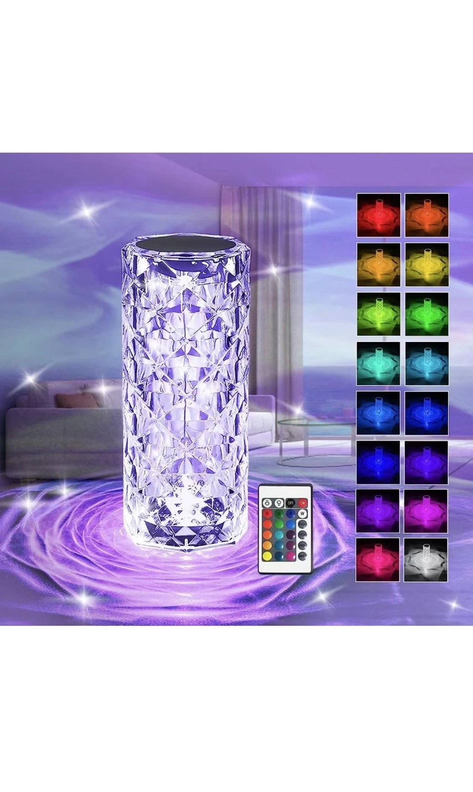RGB Cordless Table Lamp, Rechargeable Battery Operated Table Light, Portable LED