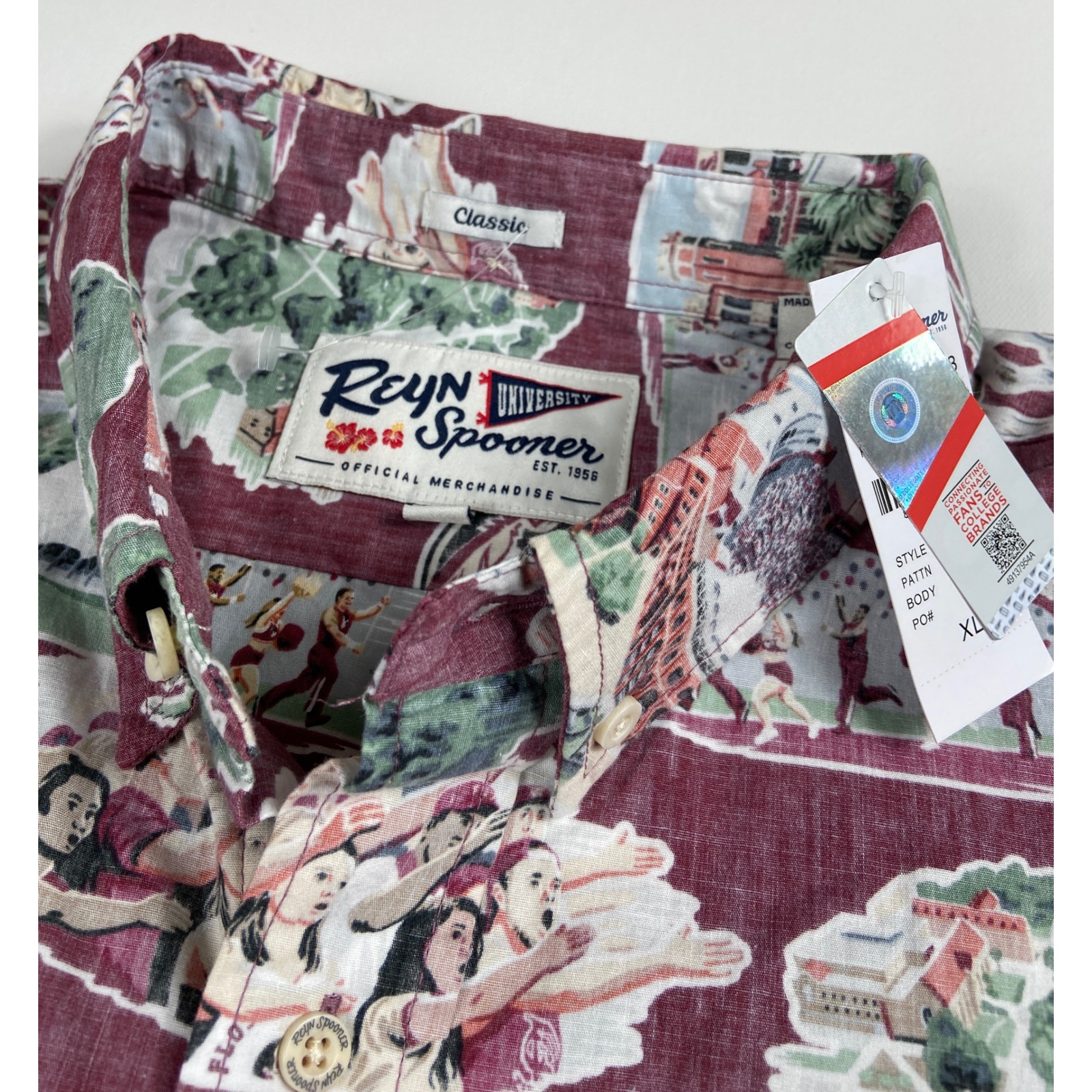 Reyn Spooner Florida State Seminoles Hawaiian Shirt Mens XL Scenic Button-Down