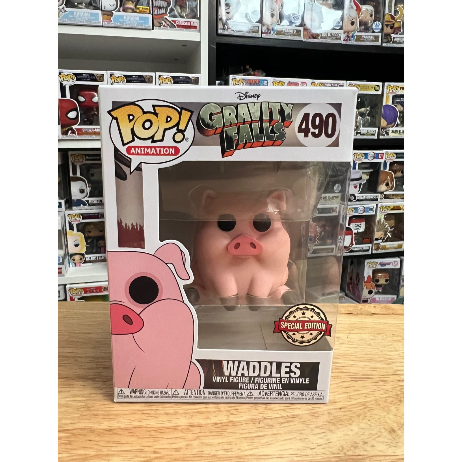 SPECIAL EDITION VAULTED Waddles Gravity Falls Funko Pop #490 Disney Pig Cartoon