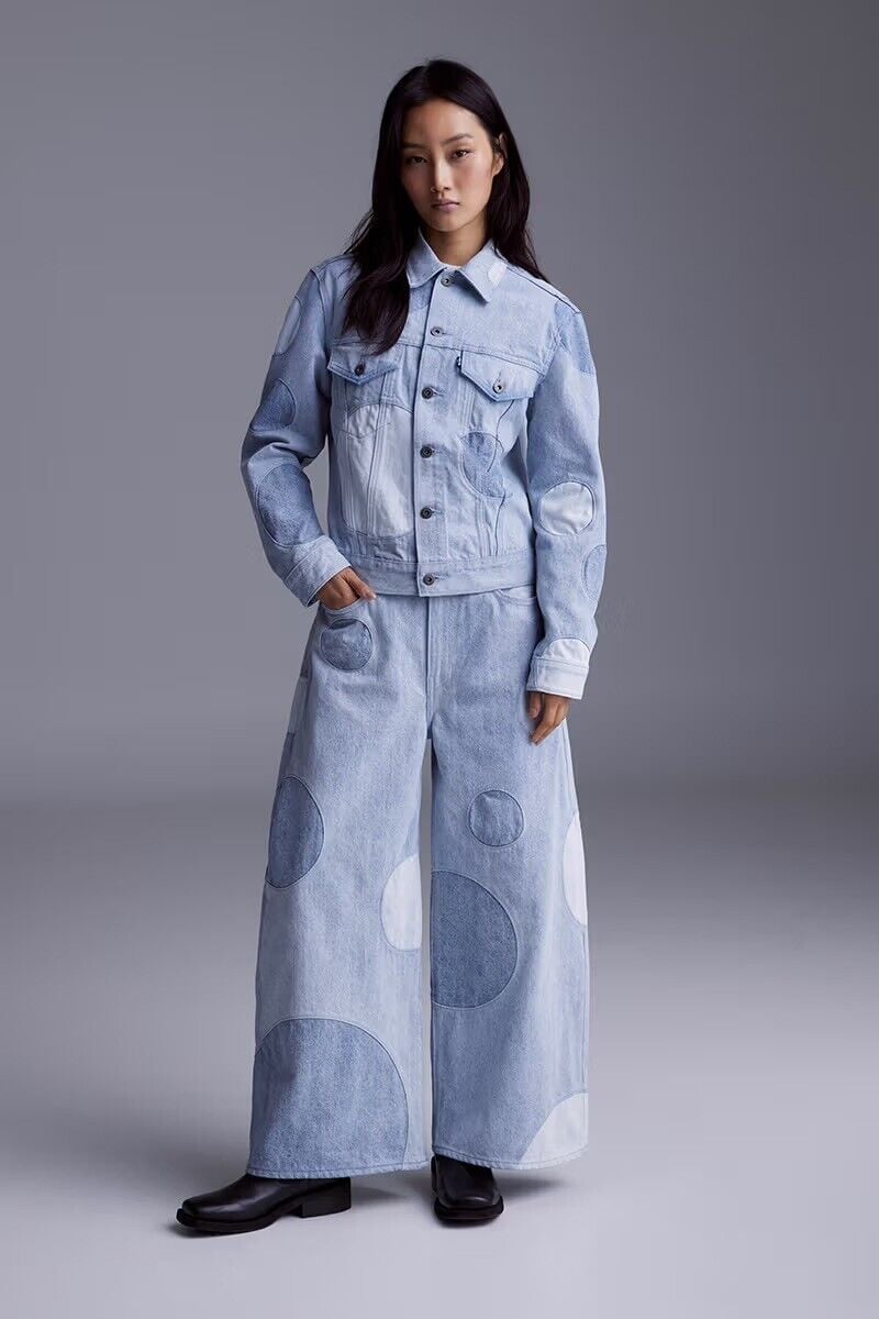 Levi’s Made And Crafted Japanese Denim Trucker Boyfriend Jacket Sunspot S NEW