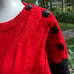 Karl Lagerfeld Womens M Medium Red Black Colorblock Cable Knit Sweater