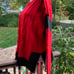 Karl Lagerfeld Womens M Medium Red Black Colorblock Cable Knit Sweater