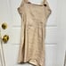 Maje Rosta beige linen blend mettalic chain straps wrap runches dress sz 36/ sm