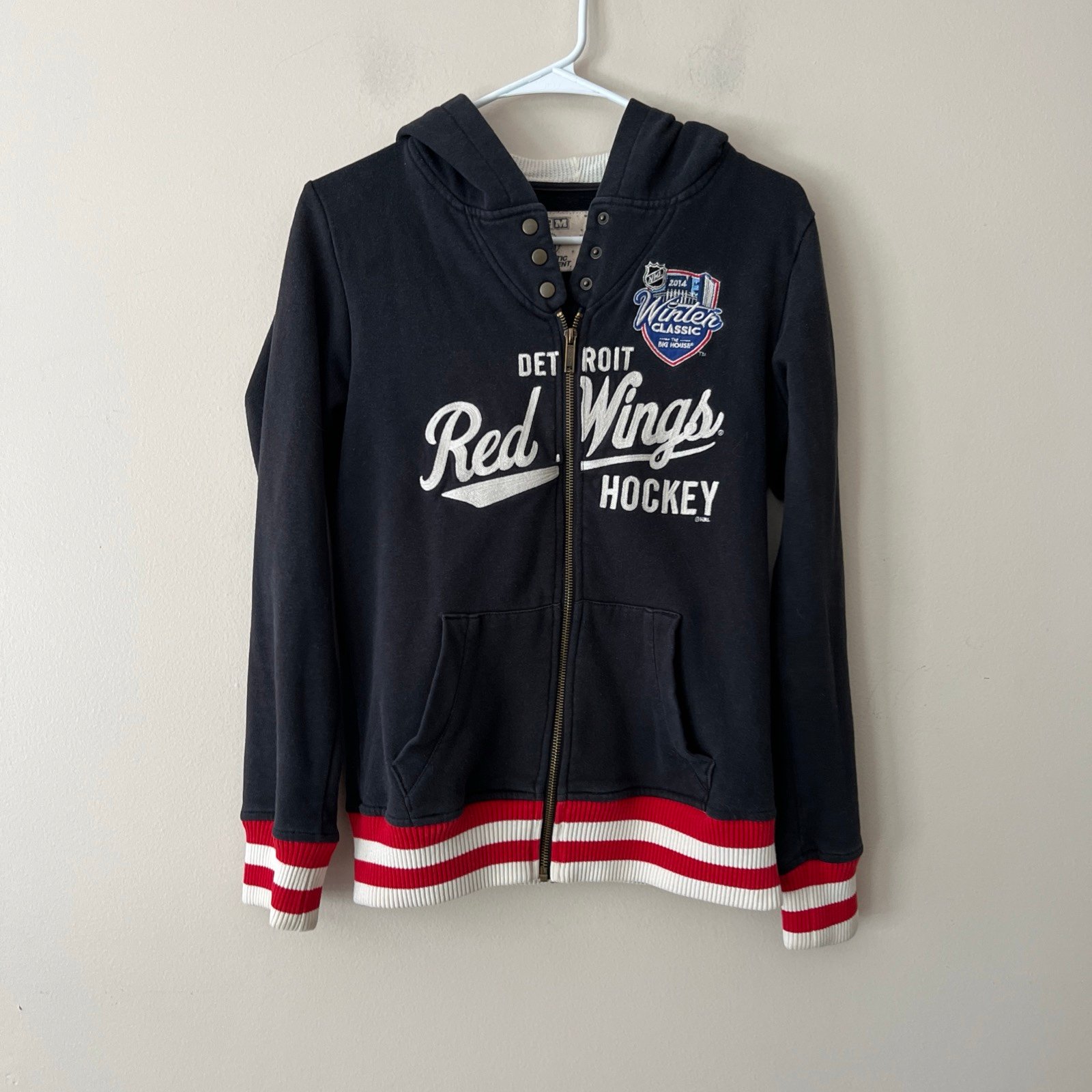 CCM Detroit Red Wings 2014 Winter Classic Full Zip Hoodie Black Women’s Small