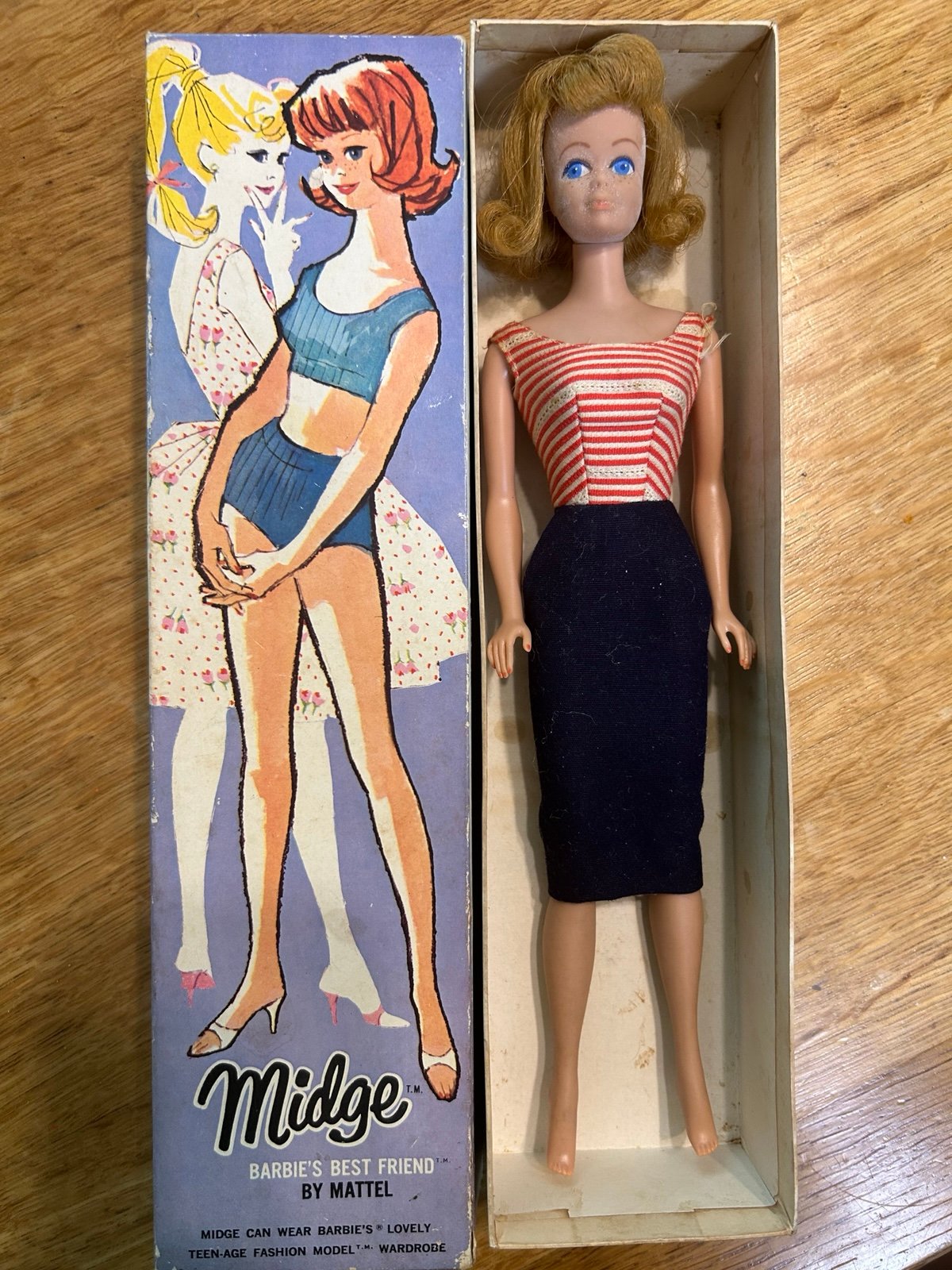 Vintage Midge doll with box
