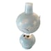 Vintage Gone With The Wind Floral Blue Hurricane Glass Double Globe Lamp 15 in