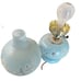 Vintage Gone With The Wind Floral Blue Hurricane Glass Double Globe Lamp 15 in