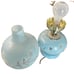 Vintage Gone With The Wind Floral Blue Hurricane Glass Double Globe Lamp 15 in