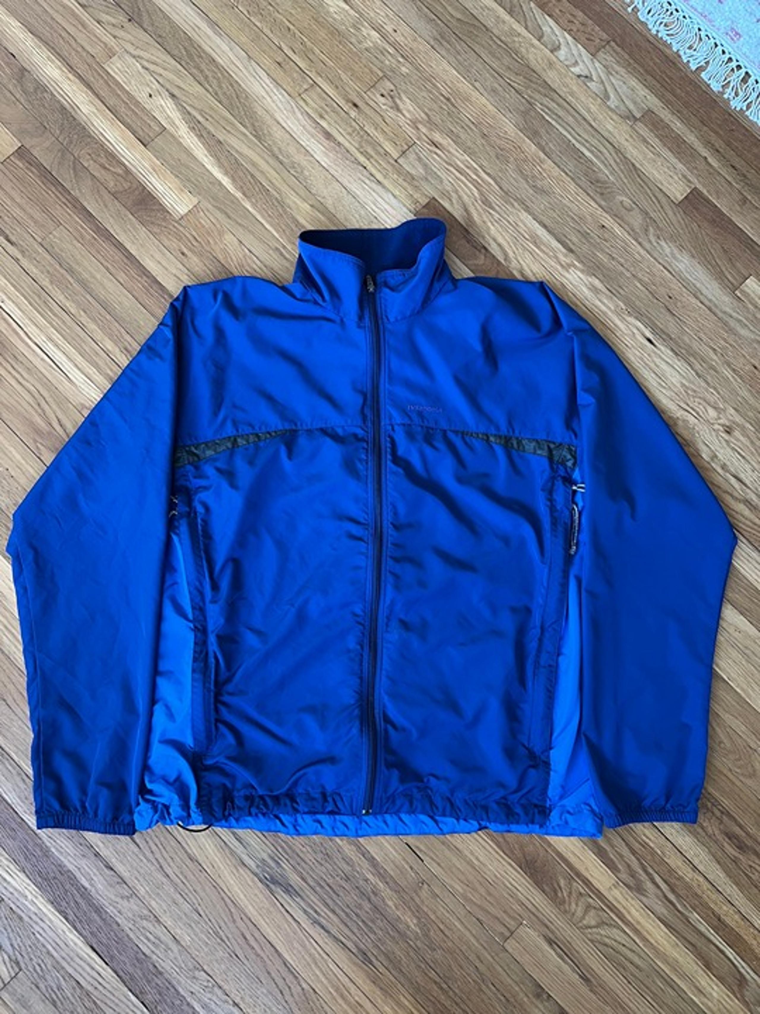 Patagonia Jacket Vintage Blue Windbreaker Waterproof Full Zip Pockets Mens XL