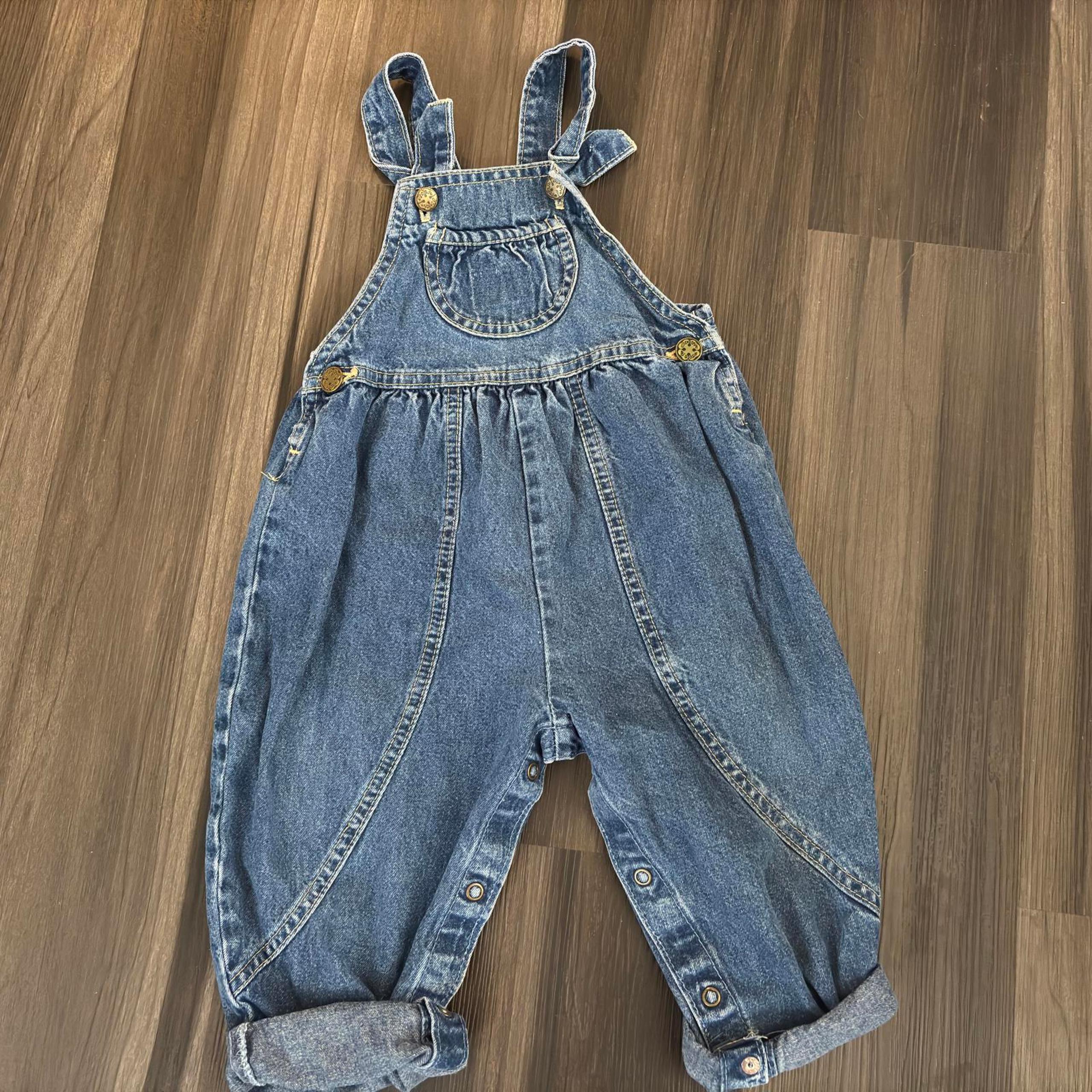 Vintage OshKosh Vestbak Blue Denim Bib Overalls Kids Unisex Size 3T Toddler