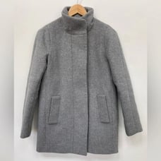 J. Crew Factory Charcoal Gray Wool Blend City Pea Coat Size 0P
