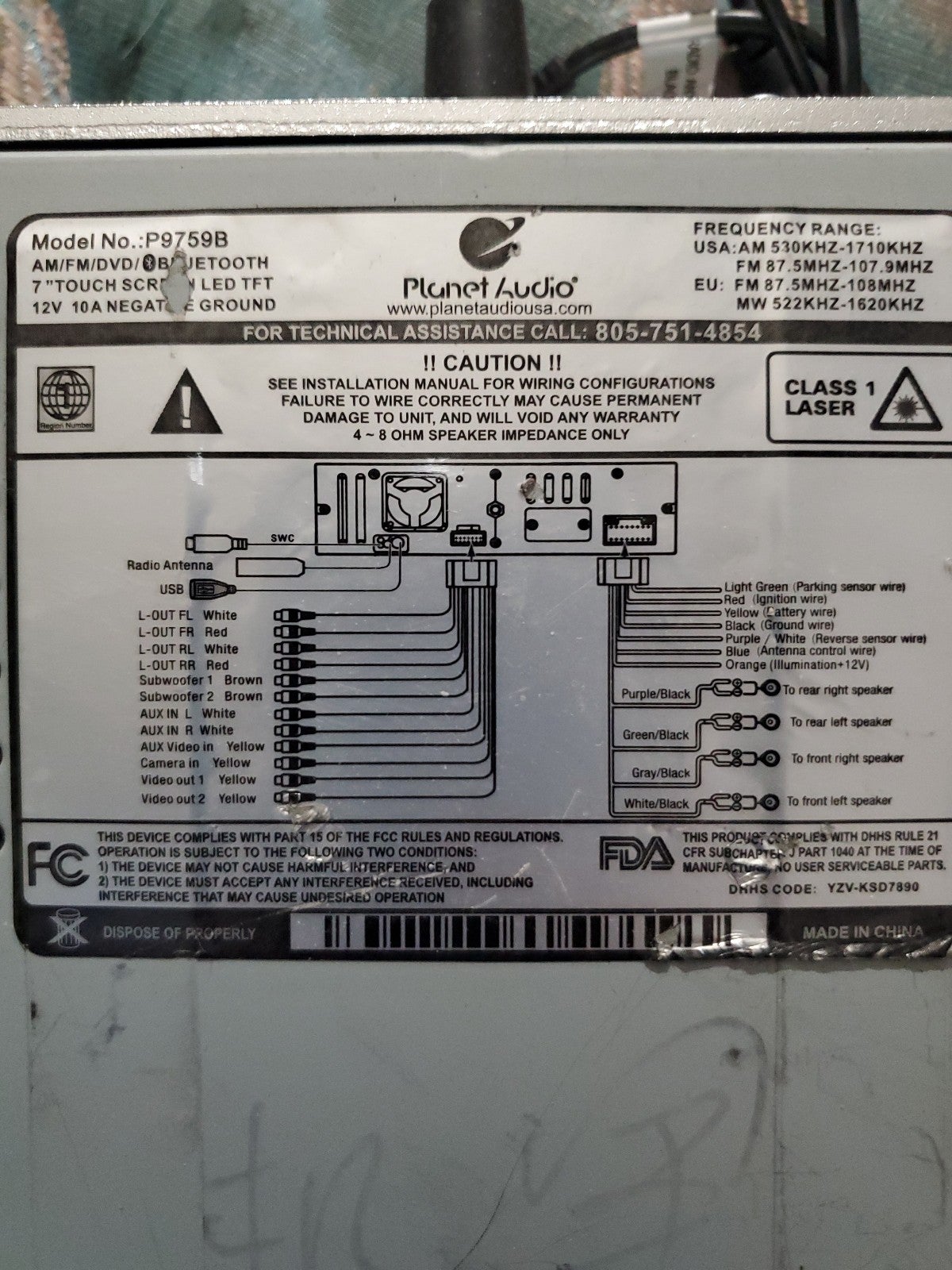 Planet audio 7 inch DVD player.