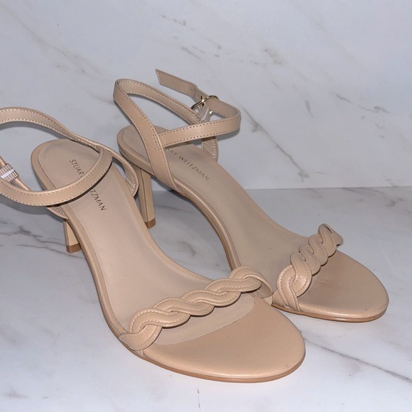 NEW Stuart weitzman twistie sandal heels golden beige sz 6. (C16)