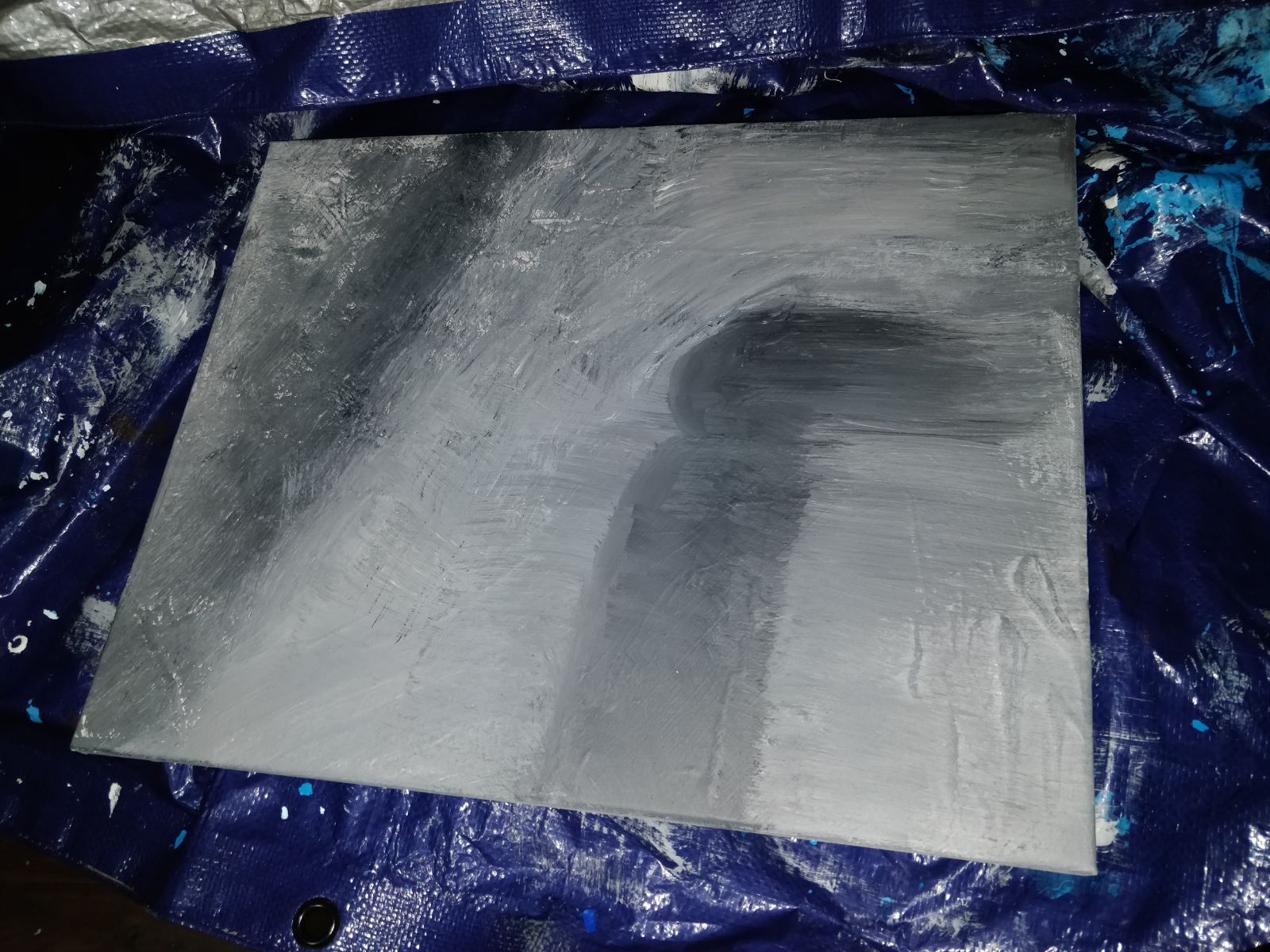 WOMAN IN SNOWSTORM (painting)