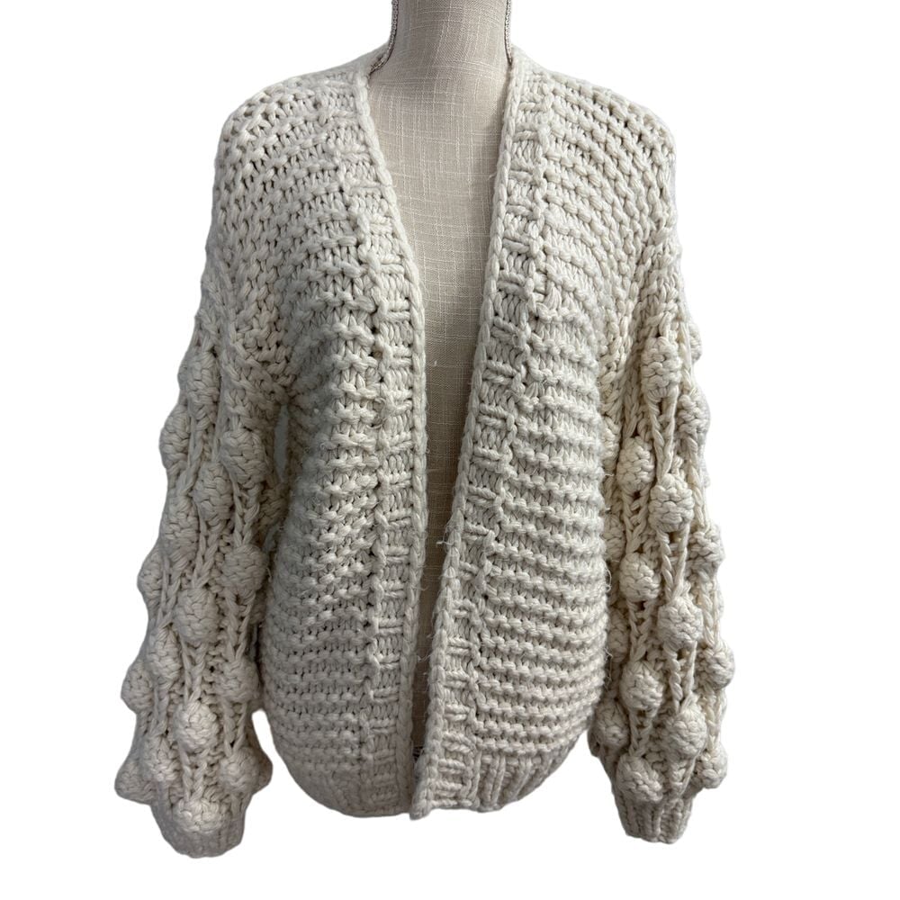 pom pom cardigan