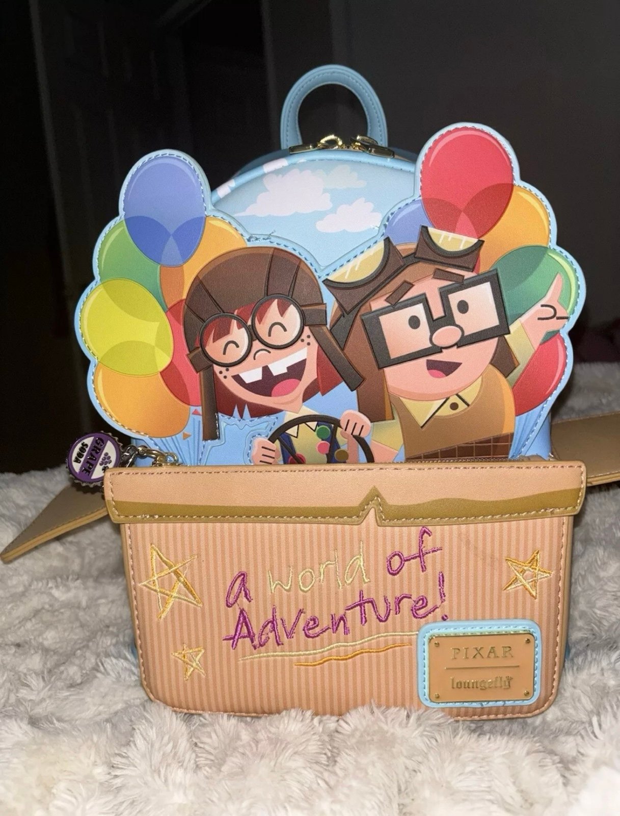 LOUNGEFLY DISNEY PIXAR UP CARL & ELLIE FLYING MINI BACKPACK~ BRAND NEW~