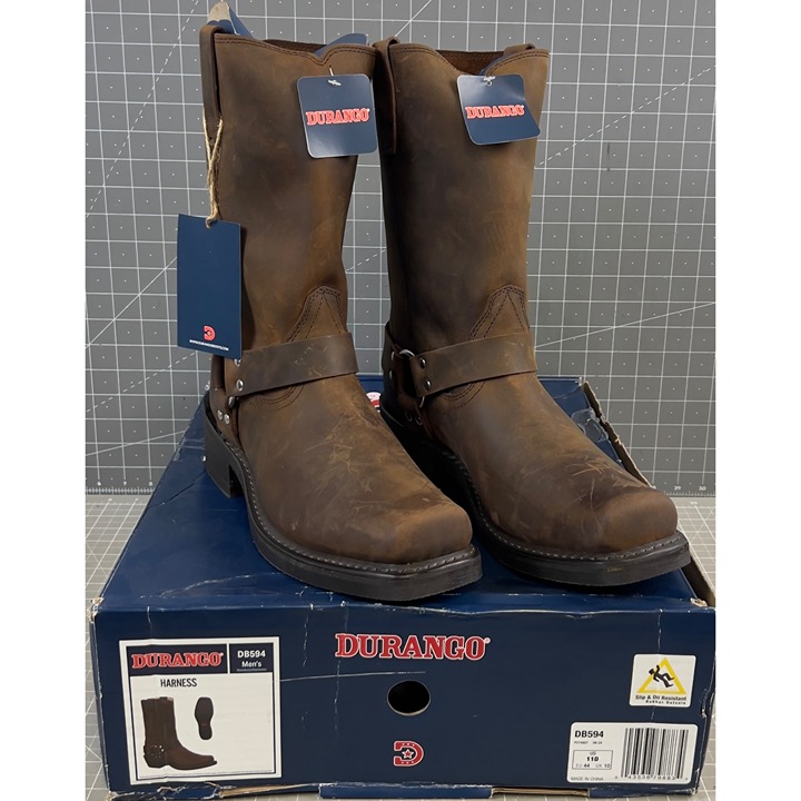 Durango Harness Leather Men's Distressed Brown Boots Sz. 11 US 44 EU New