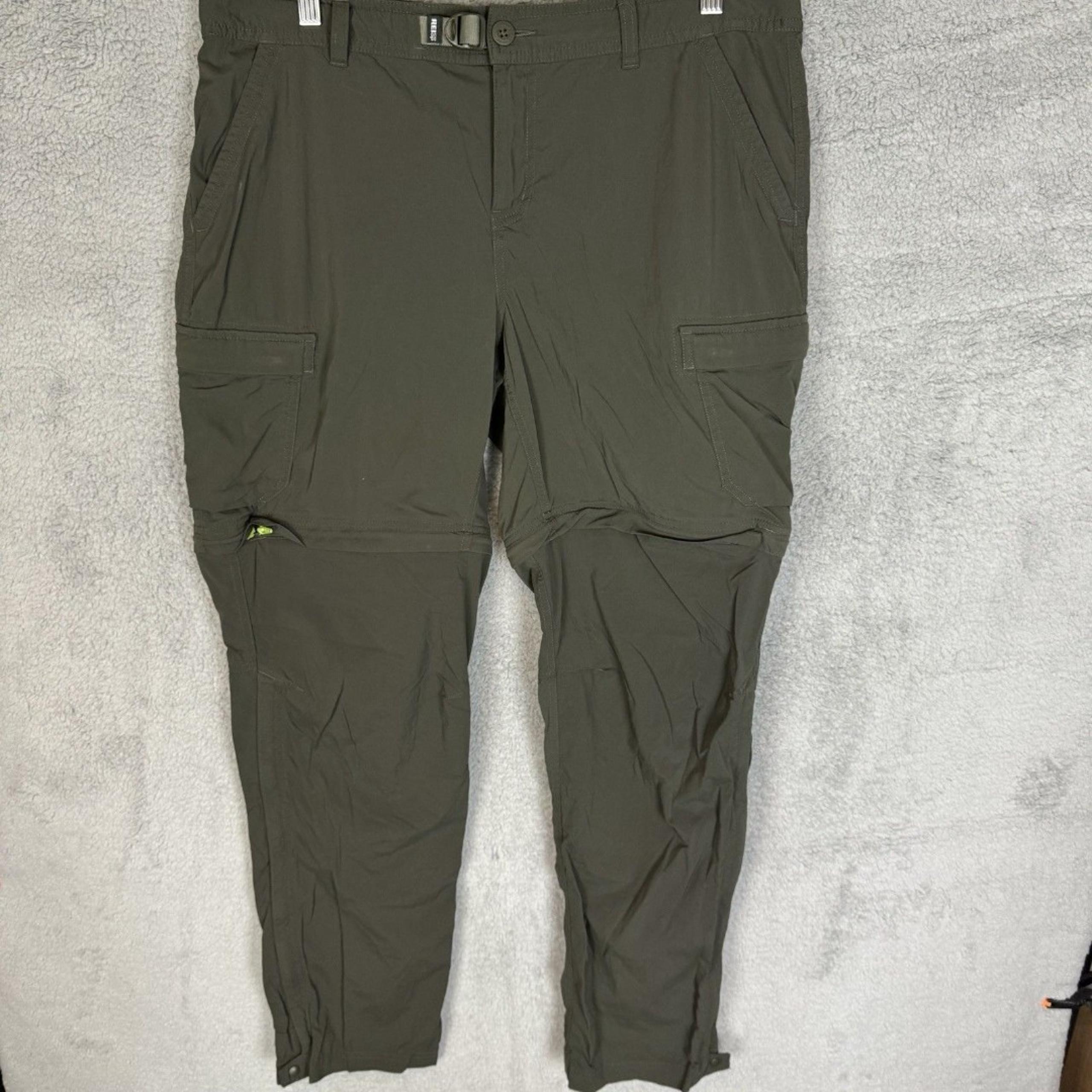 REI Co-op Pants Womens 14 Green Outdoor Pockets Hiking Nylon Stretch Convertible