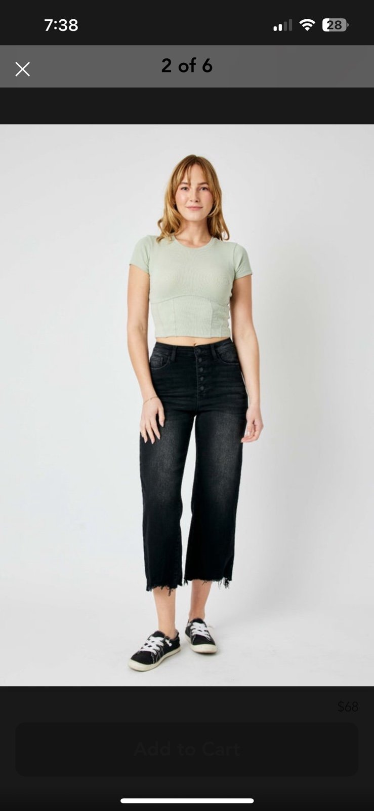 New Judy Blue 5/27 crop wide leg jean