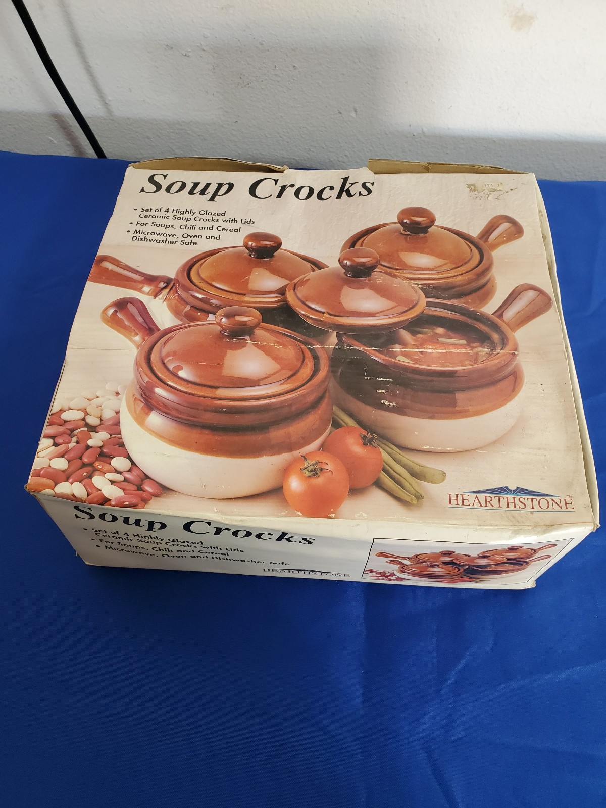 Set of (4) Kitchen Collection Soup/Chili/Cereal Crocks New in Original Box