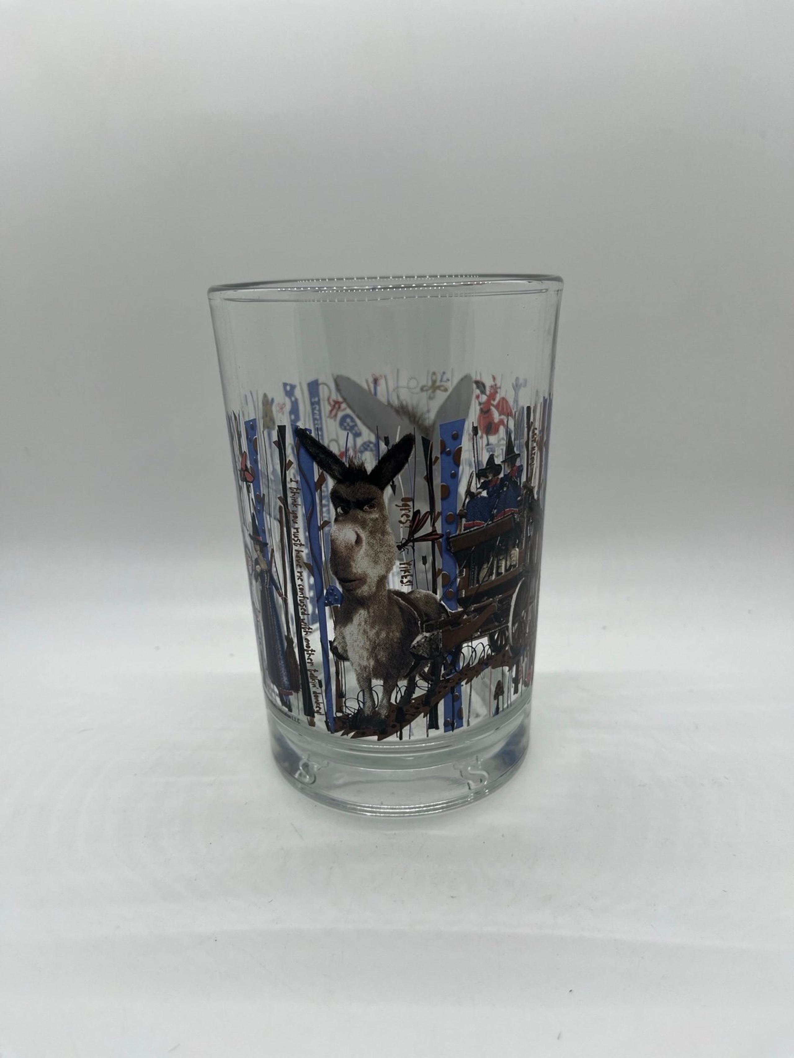 2010 Shrek Donkey Glass McDonalds Cup-Collectible Glassware