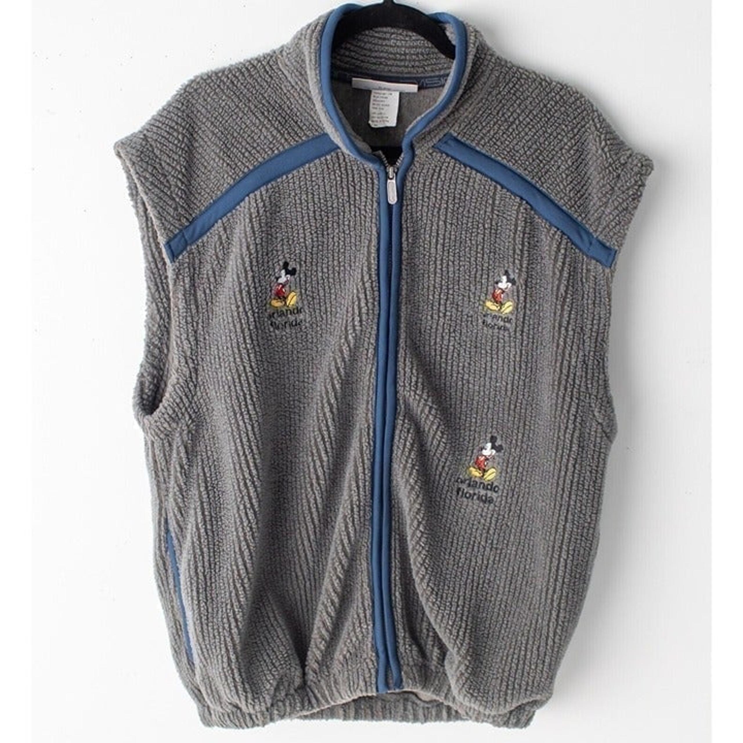 Visions Resort Wear Gray Acrylic Poly Vest Jacket Coat Zip Up X-Large Florida