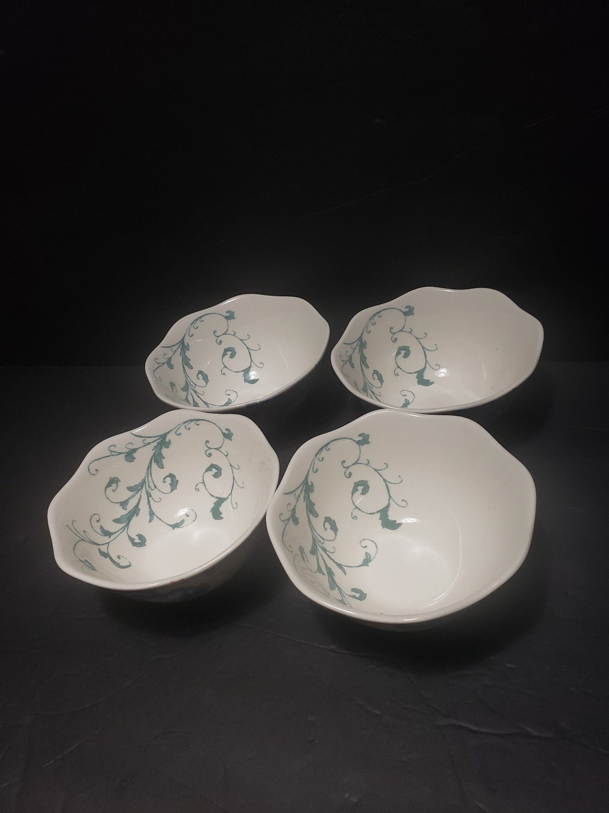 Set Of 4 LENOX By Alice Drew Collage Dessert/Fruits (Sauce) Bowls