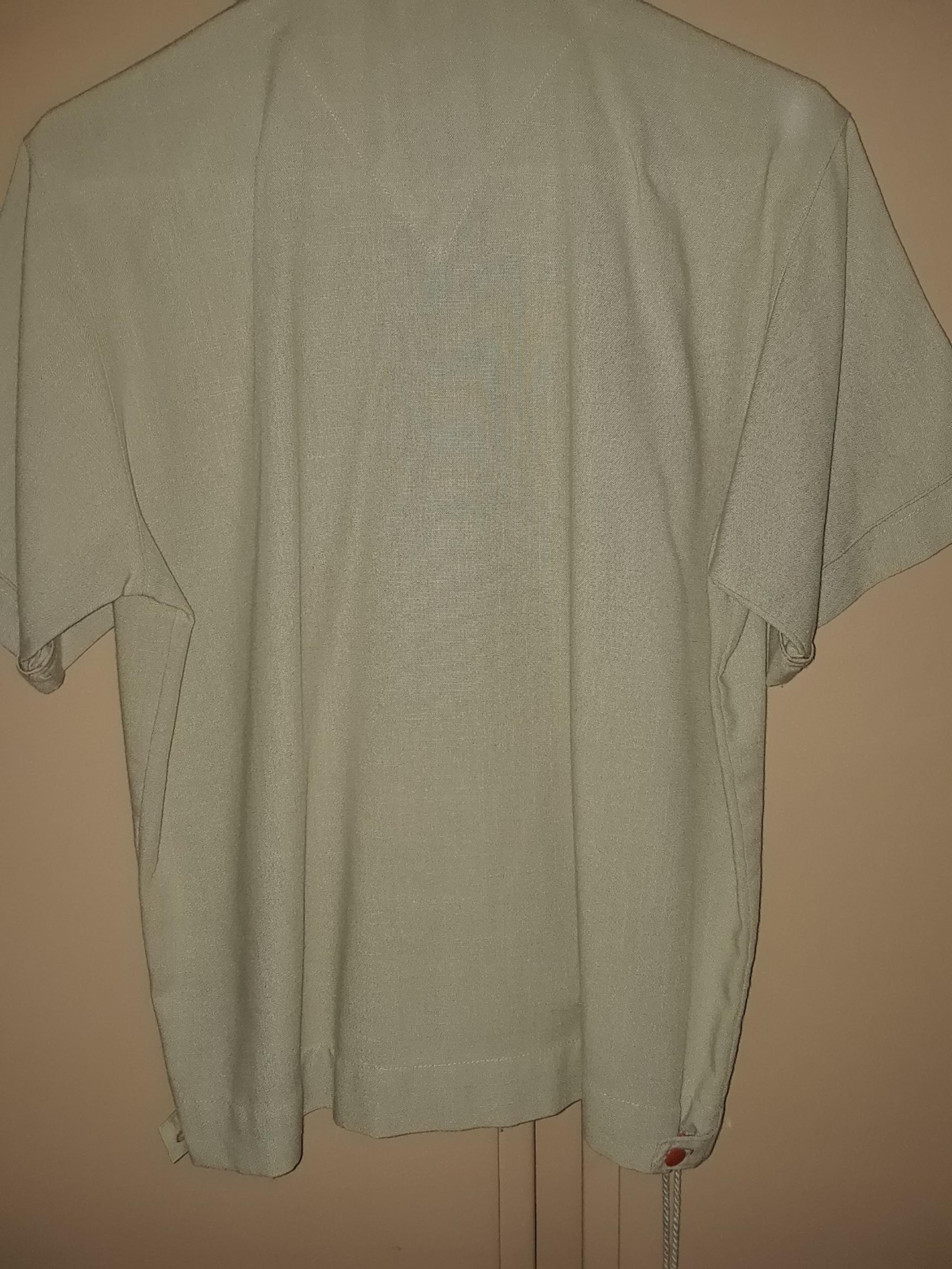 Khaki, beige bowling shirt SMALL