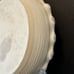Stoneware Pie Plate Vintage Blue/Gold Iris flowers Fluted Glazed Edges Blue Trim