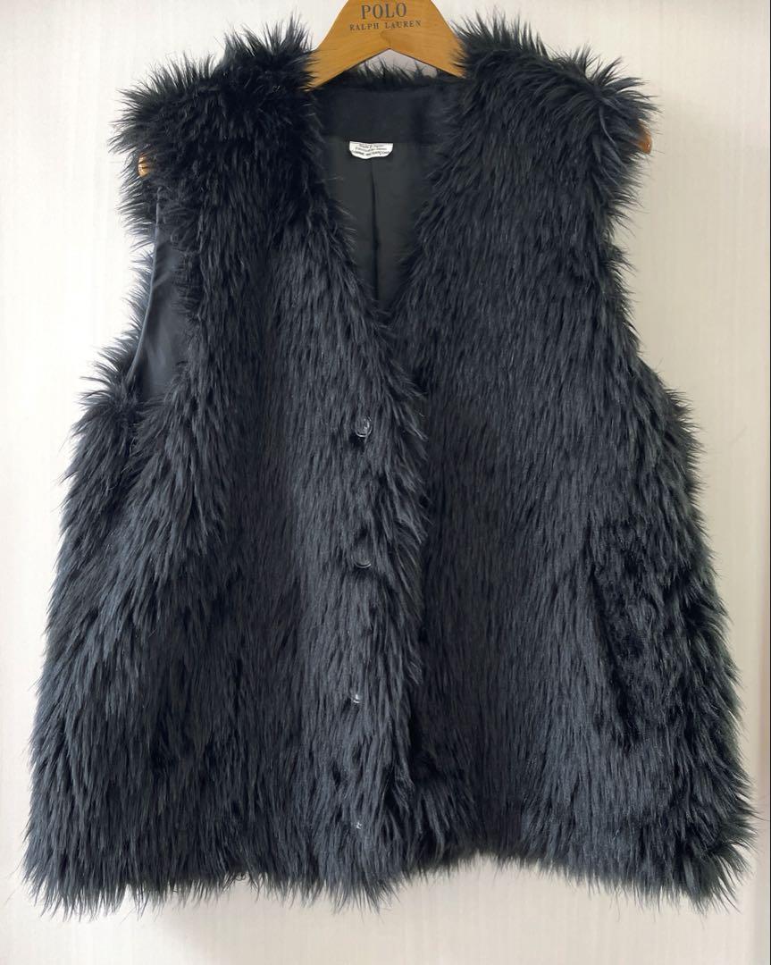 COMME des GARÇONS Fur Coat Black Size S