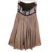 Sass and Bide taupe brown strapless corset top gauzy pleated mini dress size 6