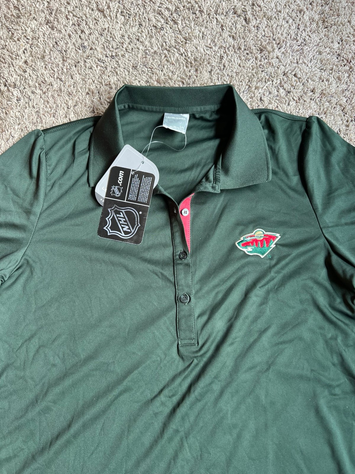 New Levelwear Golf Polo Shirt Minnesota Wild Hockey NHL Womens large