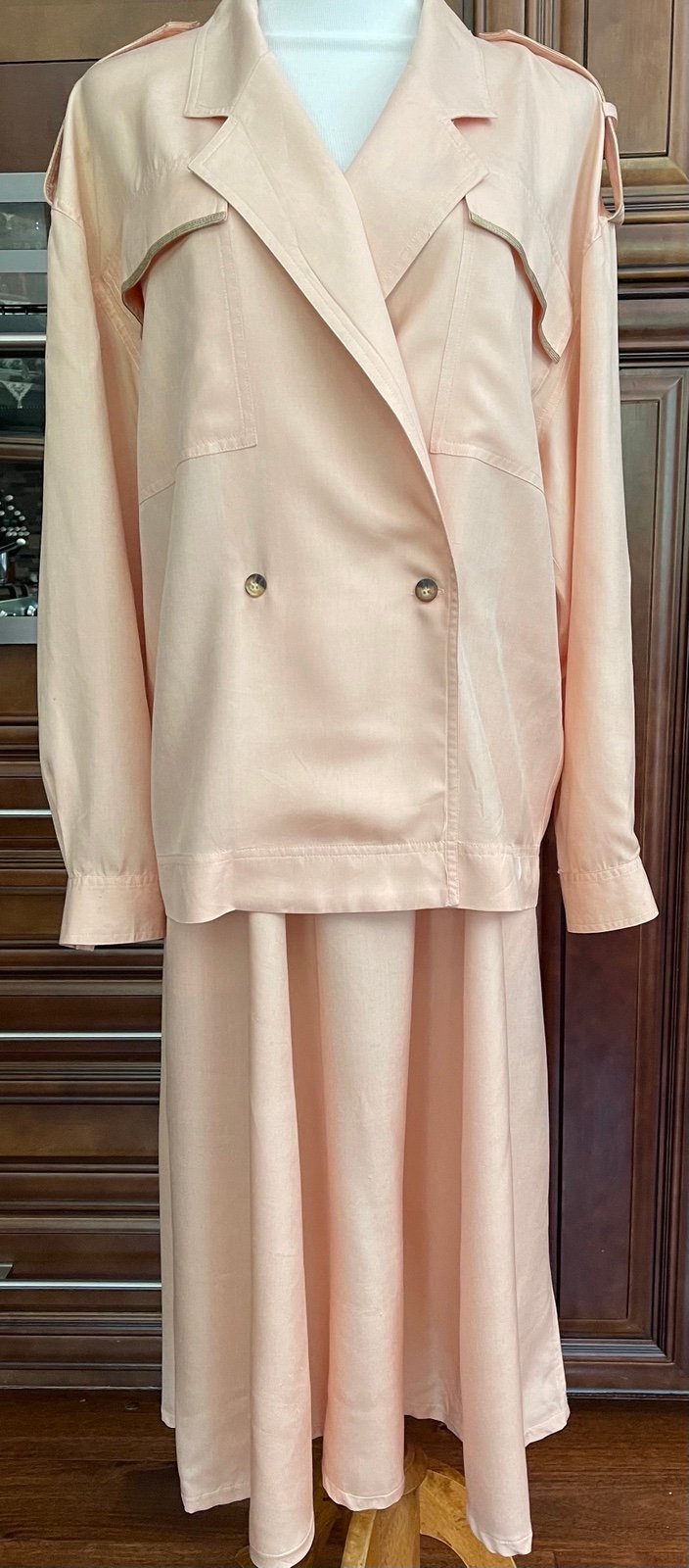 Eleanor P Brenner Women's Vintage 100% Silk Power Pink Jacket /Skirt 2 Piece Set
