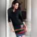 Joseph Ribkoff Tunic Cowl Neck Dress Women's 8 Black Faux Leather Trim Slim Fit