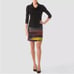 Joseph Ribkoff Tunic Cowl Neck Dress Women's 8 Black Faux Leather Trim Slim Fit