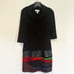 Joseph Ribkoff Tunic Cowl Neck Dress Women's 8 Black Faux Leather Trim Slim Fit