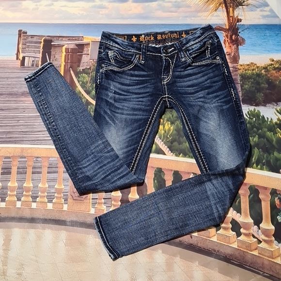Rock Revival Charlotte Skinny hot Jeans 25