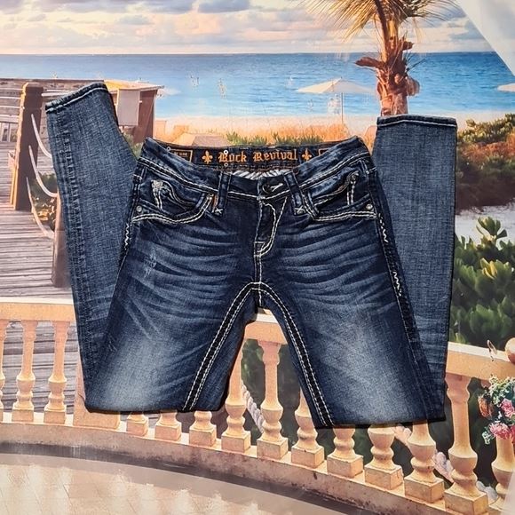 Rock Revival Charlotte Skinny hot Jeans 25