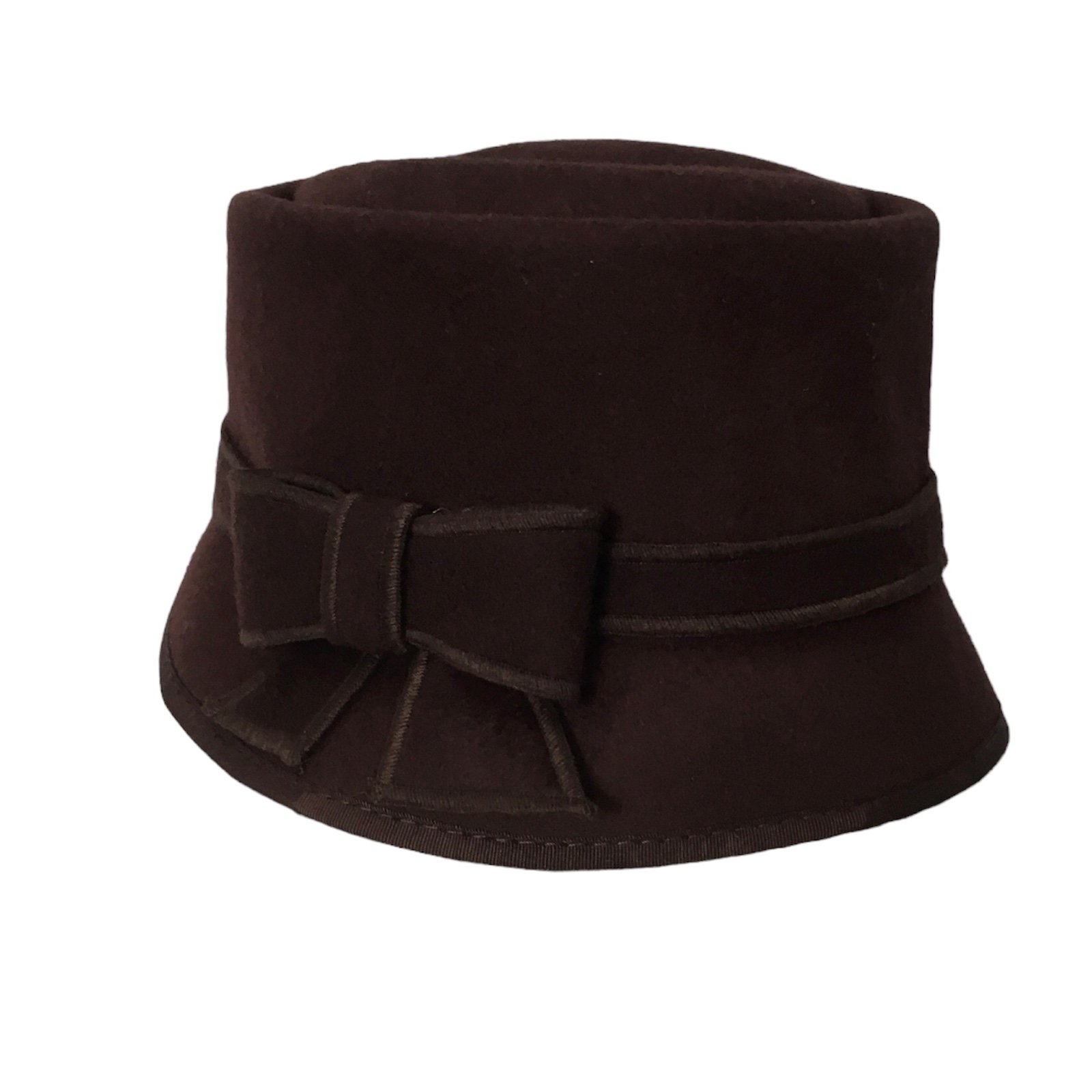 100% Wool Classic Chocolate Elegant Bucket Hat One Size