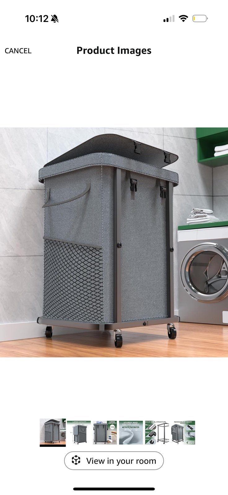 Laundry Basket with Wheels, Rolling Laundry Hamper