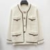 Elegant Lady Wool Coat White Jacket US S
