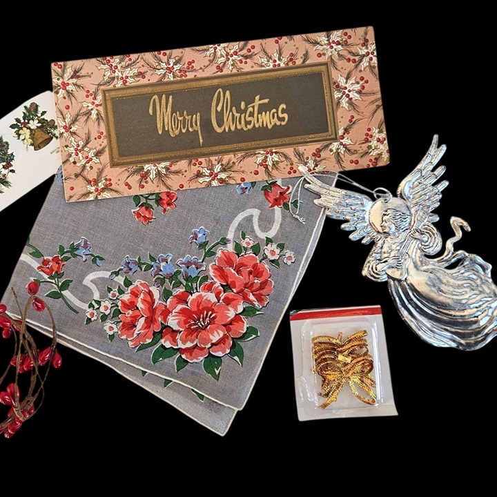 Instant Christmas Collection Vintage Tin Angel Ornament Decor Bundle