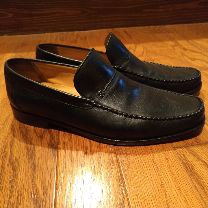 Bruno Magli Italian Black Leather Slip-On Loafers Size 11M