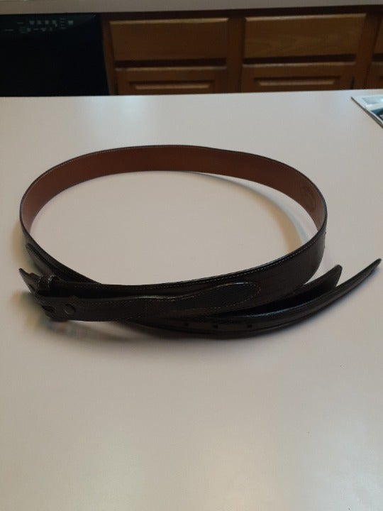Men's Lizard Belt, Dark Brown