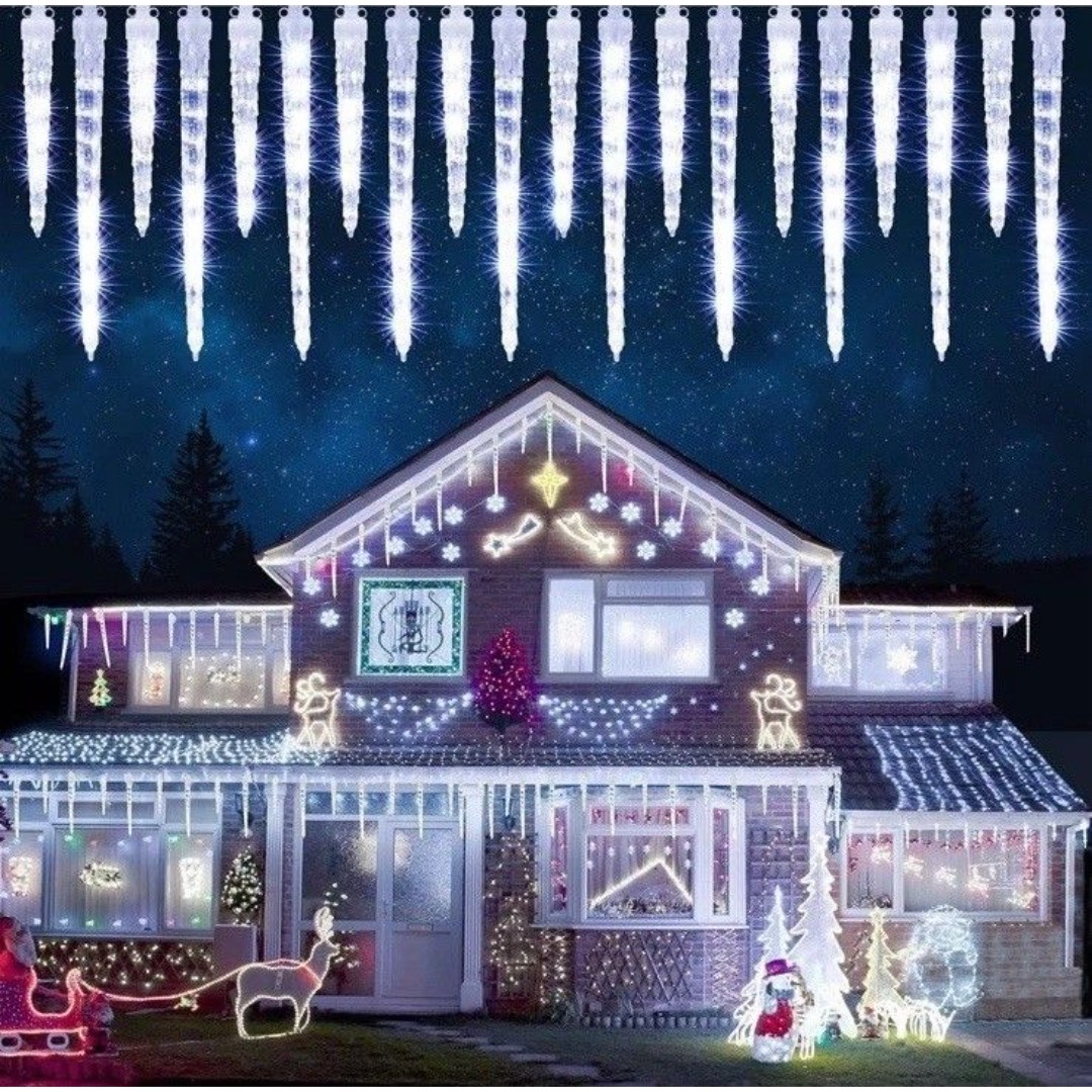 20 Tubes Meteor Shower Rain Lights Drop Icicle Falling String Light Christmas