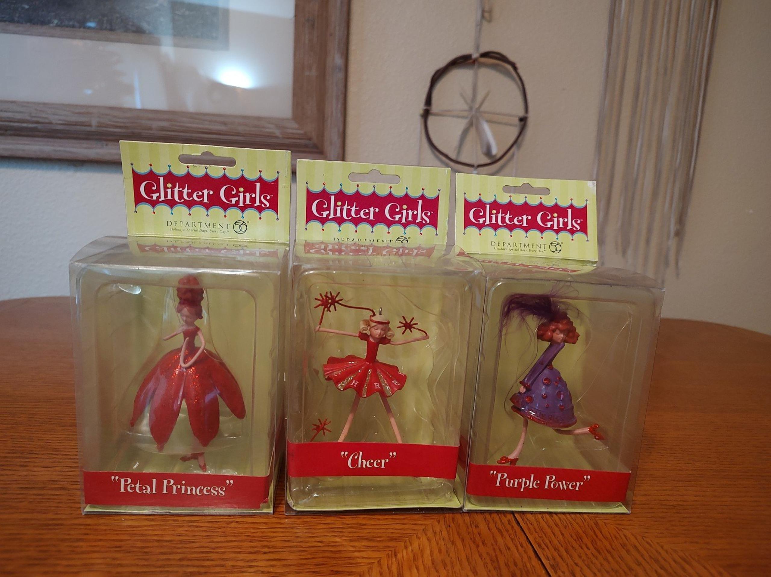 Department 56 "Glitter Girls" Ornament Lot of 3