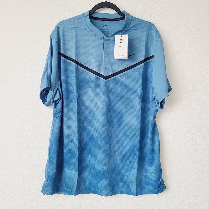 Nike Dri-Fit ADV Tiger Woods Golf Polo Shirt DH0916-469 Size L Blue
