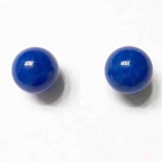 Vintage blue topaz round stud earrings