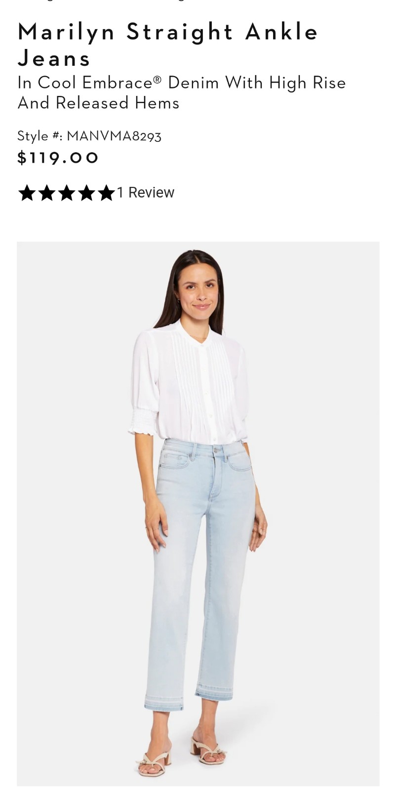 NWT NYDJ Marilyn Ankle Release Hem 16P