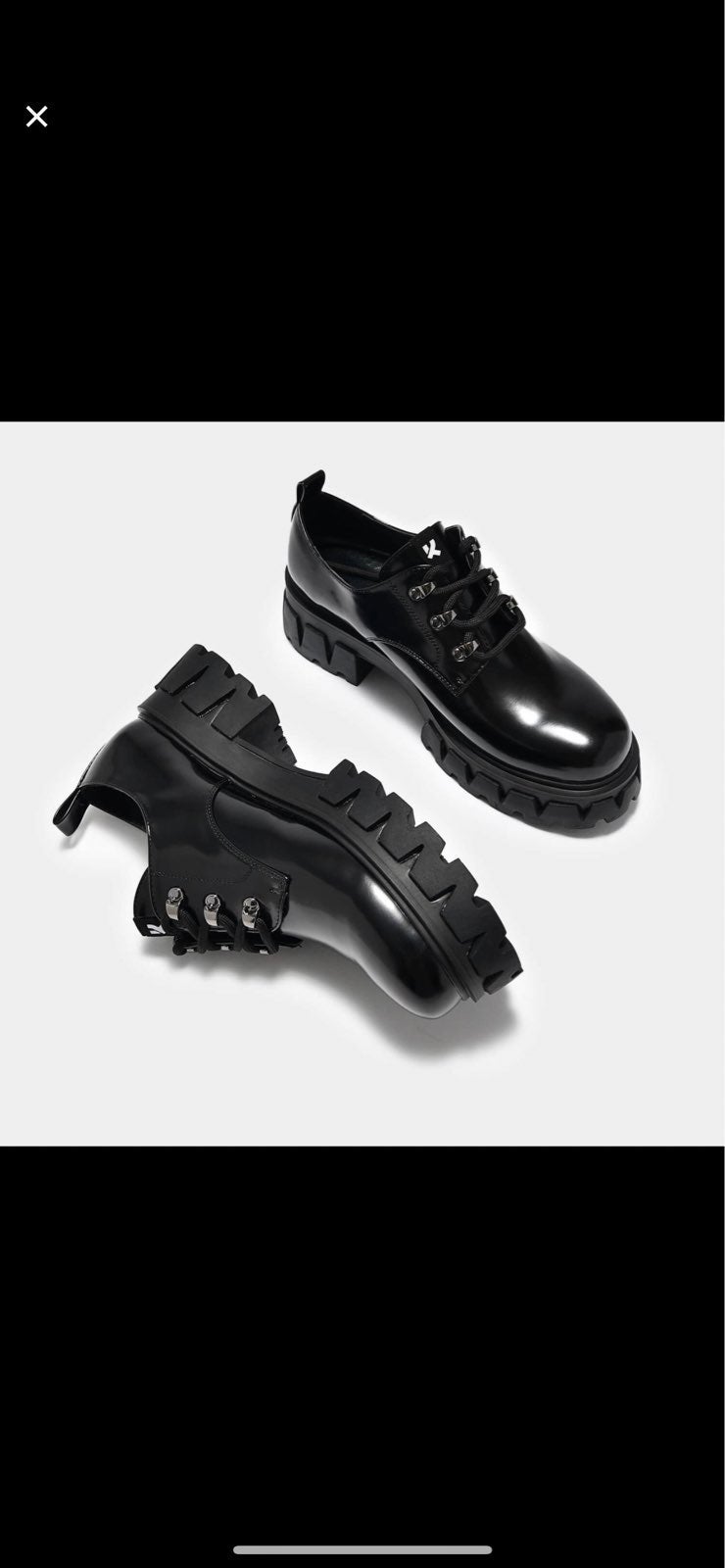 Platform Chunky Heel Shoes w Laces